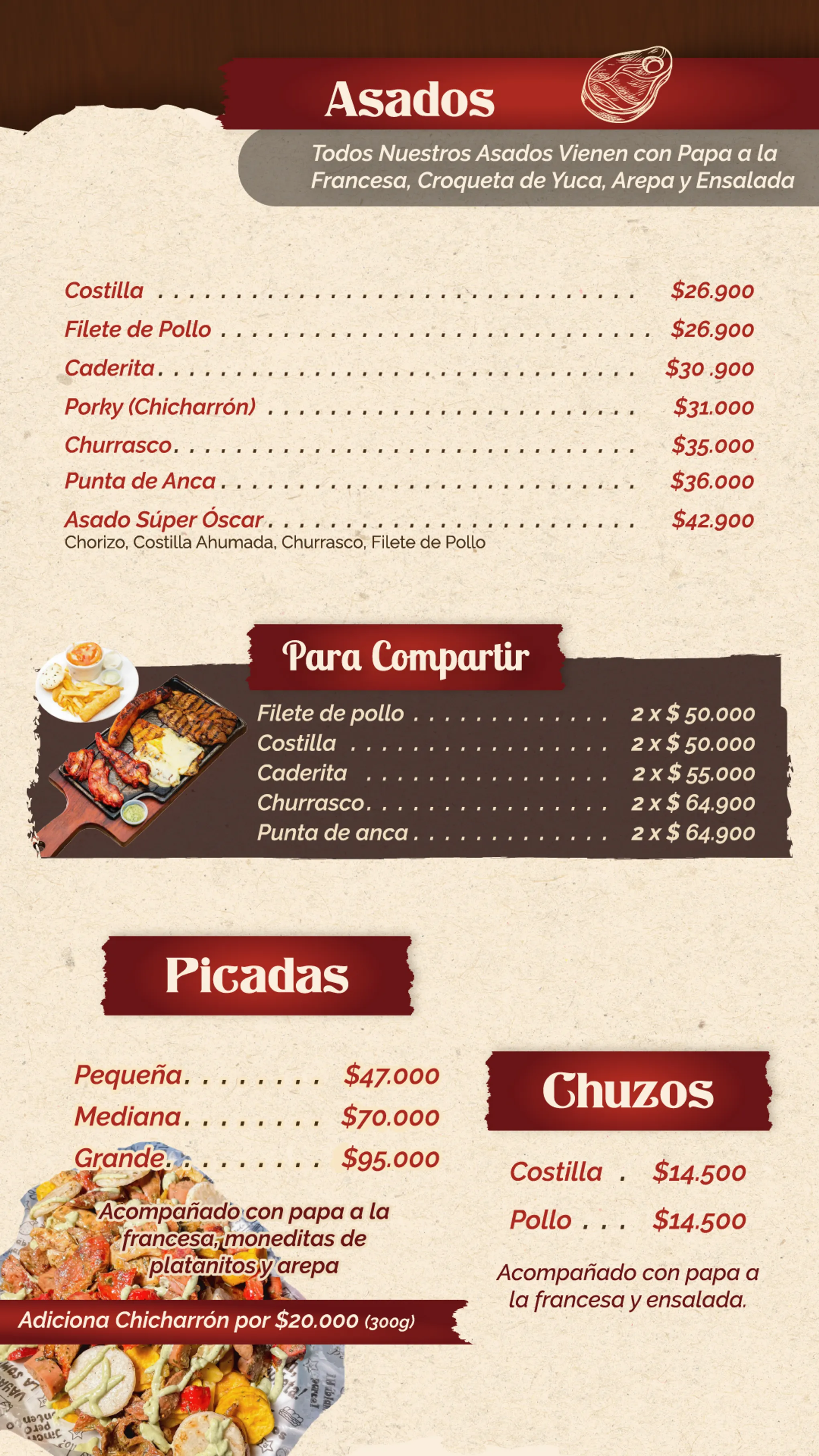 Rediseño del menú de Parrilla Oscar - imagen 3