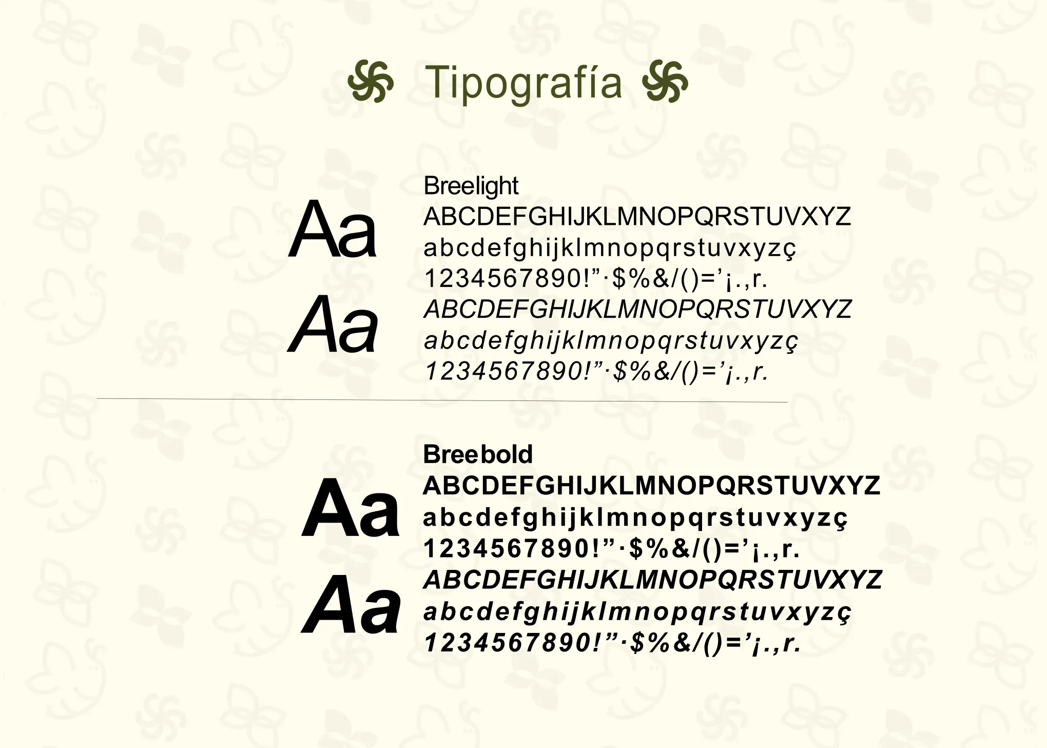 Muestra de la tipografía Bree Sans utilizada en los titulares de la marca
