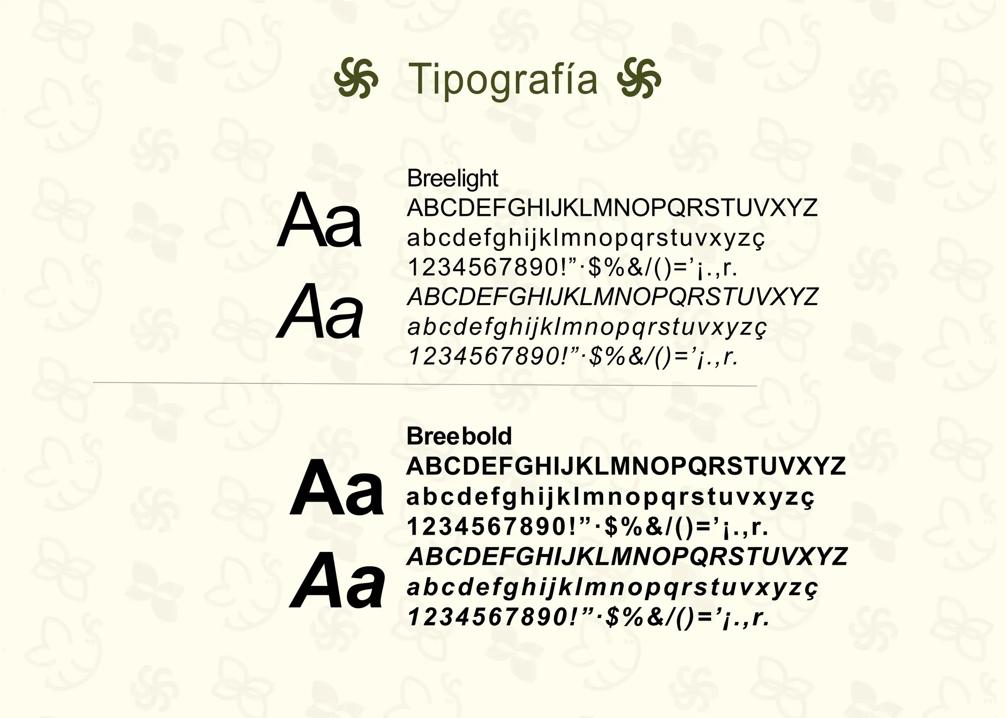 Muestra de la tipografía Bree Sans utilizada en los titulares de la marca